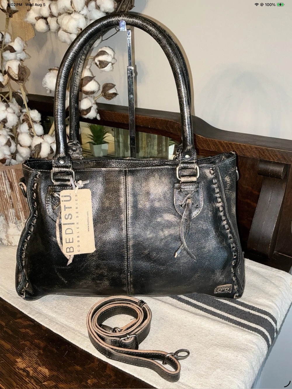 NWT Bed Stu Rockababy Satchel Shoulder Crossbody Black Hand Wash MSRP $295
